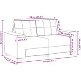  Dvodijelni set sofa s jastucima, crni baršun | Shoptok.si