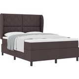 vidaXL Posteljni okvir s vzmetnico v temno rjavi barvi, 140x190 cm, blago, (22051132) | Shoptok.si