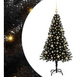 vidaXL Božićno drvce s 150 LED svjetlima s stalakom Crna 150 cm PVC | shoptok.hr