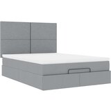  Otomanski krevet s madracem&amp LED svijetlosivi 140x190 cm tkanine | shoptok.hr