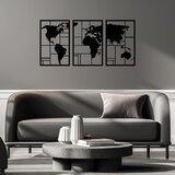 Wallity zidna dekoracija world map 3, 48 x 74 cm, crna | ePonuda.com