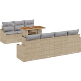  Vrtna garnitura - 8-dijelni set vrtnih sofa s jastučićima Bež Poli Ratan | shoptok.hr