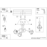  Sollux SL.1109 - Luster na štapu ARTEMIS 3xE14/40W/230V crna | Eponuda.com