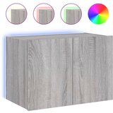 Maison Chic Stenska TV omarica - TV stojalo - Televizijska omarica z LED lučkami siva sonoma 60x35x41 cm, (21700524) Cene