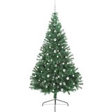 vidaXL Umjetna preddekorirana božićna jelka Zelena 240 cm PVC | Shoptok.si