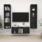 vidaXL Komplet TV omaric 3-delni črna iverna plošča | Shoptok.si