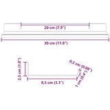  Polica na zidu s policom Zidne 2 pcs Bijelo 30 x 9 x 2 5 cm - Bijelo 30 x 9 cm 2 | shoptok.hr