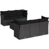  The Living Store Vrtna sedežna garnitura 7-delna z blazinami črn poli ratan - Vrtna Sedežna Garniture, (21452470) | Shoptok.si