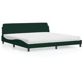  Krevet s madracem Dover tamnozeleni 200x200 cm baršunasti | shoptok.hr