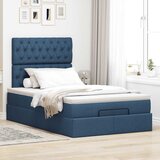  Otomanski okvir kreveta s madraca plavi 120x190 cm od tkanine | shoptok.hr