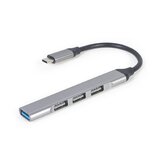  HUB GEMBIRD 4-port Type-C GEMBIRD (3 x 1 port, 2 x 3 ports), silver, UHB-CM-U3P1U2P3-02 | Eponuda.ba