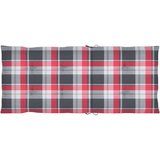 vidaXL Blazine za vrtne stole 2 kosa rdeč karo vzorec 120x50x3 cm | Shoptok.si