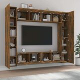  Komplet TV omaric 8-delni dimljen hrast konstruiran les, (20732589) | Shoptok.si