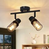 Nettlife Stropna svetilka 2 reflektorja črna kovinska industrijska E27 LED za hodnik dnevna soba spalnica jedilnica vhodna vrata brez žarnice, (22116925) | Shoptok.si