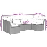  6-dijelni set vrtnih sofa s jastucima crni od poliratana | shoptok.hr