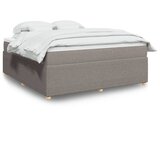 vidaXL Box spring postelja z vzmetnico taupe 180x200 cm blago | Shoptok.si