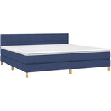  Krevet s oprugama i madracem plavi 200 x 200 cm od tkanine | shoptok.hr