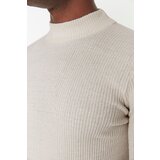Trendyol Ecru Men's Slim Fit Half Turtleneck Corduroy Knitted Sweater | shoptok.hr