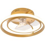 QAZQA Stropni ventilator zlata z LED z daljinskim upravljalnikom - Kees | Shoptok.si