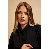 Marisse Black Shirt With Decorative Collar | shoptok.hr