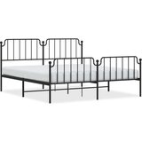 Metalni okvir kreveta s uzglavljem i podnožjem crni 183x213 cm | shoptok.hr