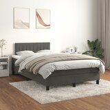 The Living Store Box spring postelja z vzmetnico temno siva 120x200 cm žamet - Box Spring Postelja, (21491527) Cene