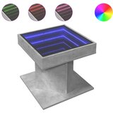 Maison Chic Klubska mizica - kavna mizica - Nizka mizica LED betonsko siva 50x50x45 cm inženirski les, (21753927) Cene