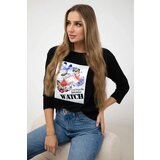 Kesi Blouse with 3D Watch graphics black | shoptok.hr