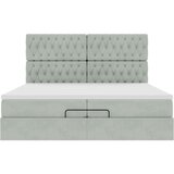 vidaXL okvir kreveta s madracima svijetlosivi 200x200cm baršunasti | shoptok.hr