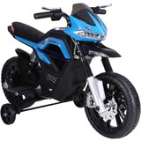 HOMCOM 6V realistično in varno otroško električno kolo za kros z lučkami in glasbo svetlo modra in črna, (20744891) | Shoptok.si