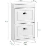 SoBuy vitrina za čevlje zložljiva vrata bel učinek staranega lesa 54x24x82cm, (5000009230) | Shoptok.si