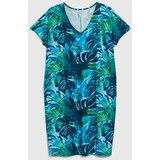 Marisse Blue Tropical Print Dress | Shoptok.si
