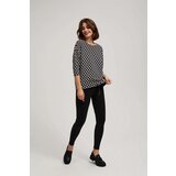Marisse Blouse With A Geometric Pattern, White And Navy Blue | Eponuda.ba