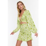 Trendyol Green Floral Patterned Bottom Top Set Cene