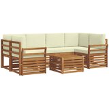  Set vanjskih sofa 7 kom. Prirodna i krem Čvrsto drvo akacije | shoptok.hr
