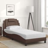  Postelja z vzmetnico rjava 90x200 cm umetno usnje, (21111806) | Shoptok.si