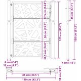  Vrtna vrata crna 100x125 cm čelična svjetlosna dizajna | shoptok.hr
