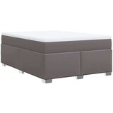 vidaXL Krevet s oprugama i madracem sivi 140x190 cm od umjetne kože | shoptok.hr