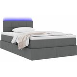  LED krevet za pohranu s madracem Tamnosiva 120 x 200 cm Tkanina | shoptok.hr