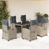  7-dijelni vrtni blagovaonski set sivi od poliratana Siva 150 cm table length | shoptok.hr