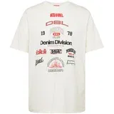 Diesel Majica 'JUST N14' rdeča / črna / bela