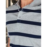 DStreet Koszulka męska polo w paski jasnoszara | shoptok.hr