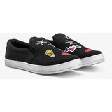 Gemre Black fabric sneakers with Anais patches Cene