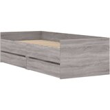 vidaXL Posteljni okvir s predali siva sonoma 90x200 cm | Shoptok.si