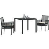  3-dijelni set vrtne blagovaonice s jastučićima crni poli ratan | shoptok.hr