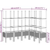  Vrtna sadilica s rešetkom siva 160 x 120 x 142 5 cm PP | shoptok.hr