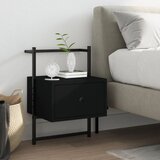 vidaXL Stenska nočna omarica črna 35x30x51 cm inženirski les | Shoptok.si