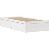vidaXL Posteljni okvir brez vzmetnice bel 90x190 cm trdna borovina | Shoptok.si