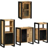 vidaXL Set namještaja za kupaonicu Zidne 4 pcs Smeđa Čvrsto drvo manga | shoptok.hr