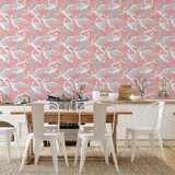  Tapeta - Pastel birds – a delicate pattern of white and grey herons on a light pink background 50x1000 Vodootporna | shoptok.hr
